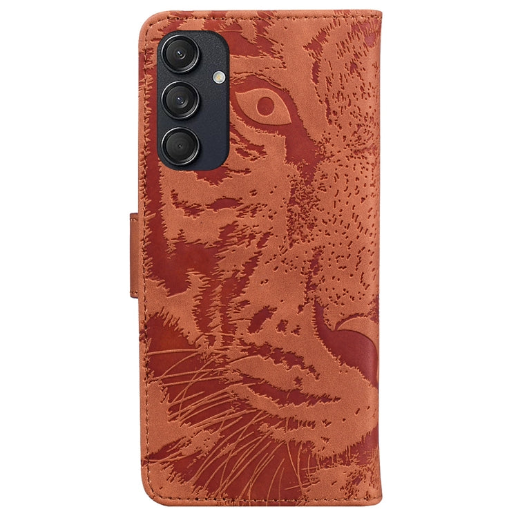 For Samsung Galaxy M55 Tiger Embossing Pattern Flip Leather Phone Case
