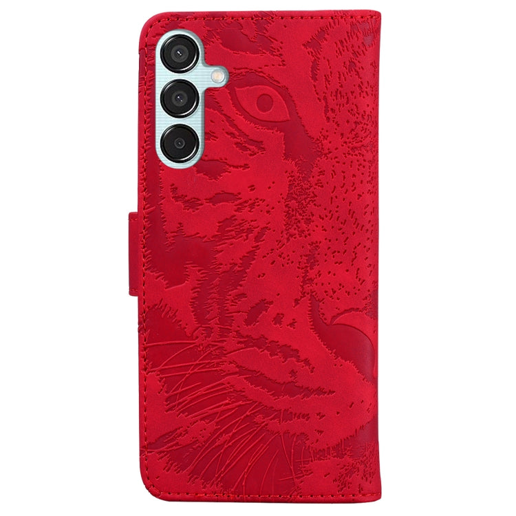 For Samsung Galaxy M15/F15 Tiger Embossing Pattern Flip Leather Phone Case
