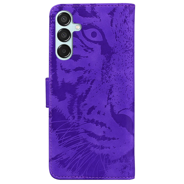 For Samsung Galaxy M15/F15 Tiger Embossing Pattern Flip Leather Phone Case