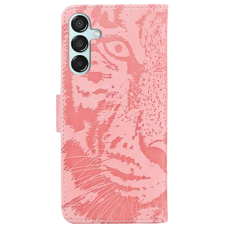 For Samsung Galaxy M15/F15 Tiger Embossing Pattern Flip Leather Phone Case