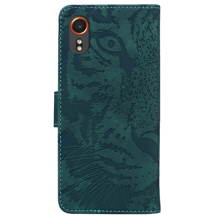 For Samsung Galaxy Xcover7 Tiger Embossing Pattern Flip Leather Phone Case