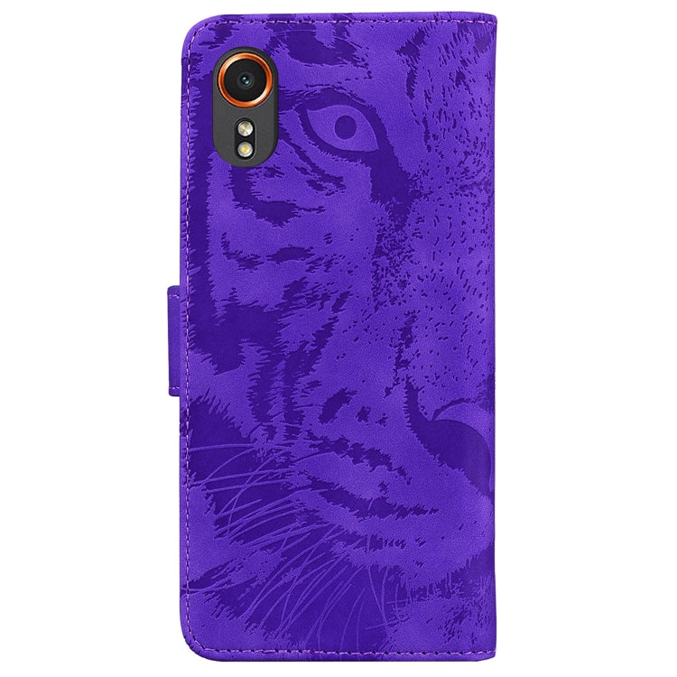 For Samsung Galaxy Xcover7 Tiger Embossing Pattern Flip Leather Phone Case