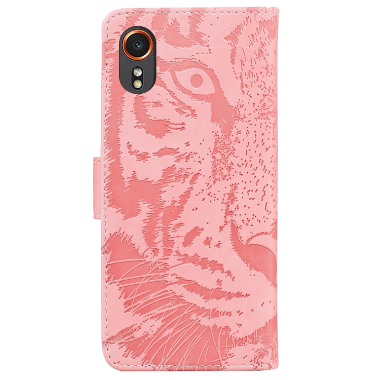For Samsung Galaxy Xcover7 Tiger Embossing Pattern Flip Leather Phone Case