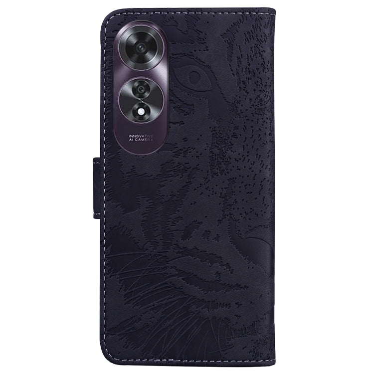 For OPPO A60 4G Tiger Embossing Pattern Flip Leather Phone Case