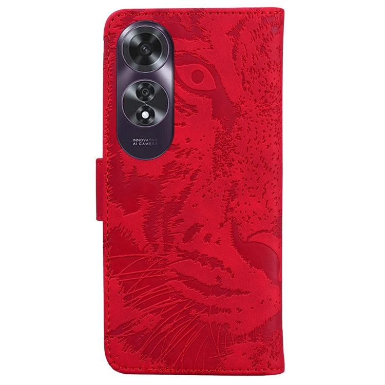 For OPPO A60 4G Tiger Embossing Pattern Flip Leather Phone Case