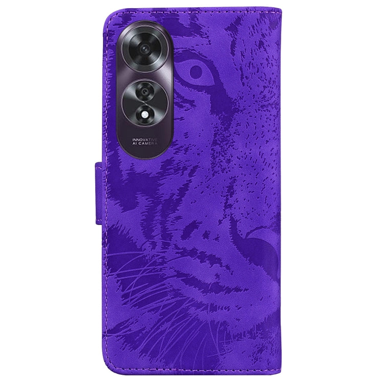 For OPPO A60 4G Tiger Embossing Pattern Flip Leather Phone Case