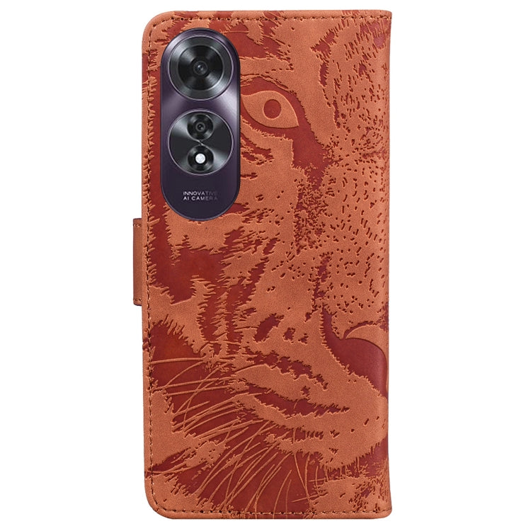 For OPPO A60 4G Tiger Embossing Pattern Flip Leather Phone Case