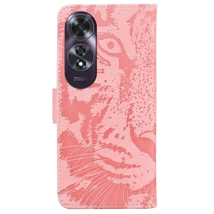 For OPPO A60 4G Tiger Embossing Pattern Flip Leather Phone Case