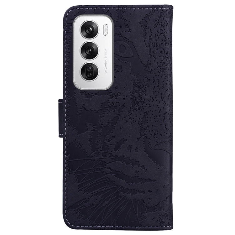 For OPPO Reno12 5G Global Tiger Embossing Pattern Flip Leather Phone Case