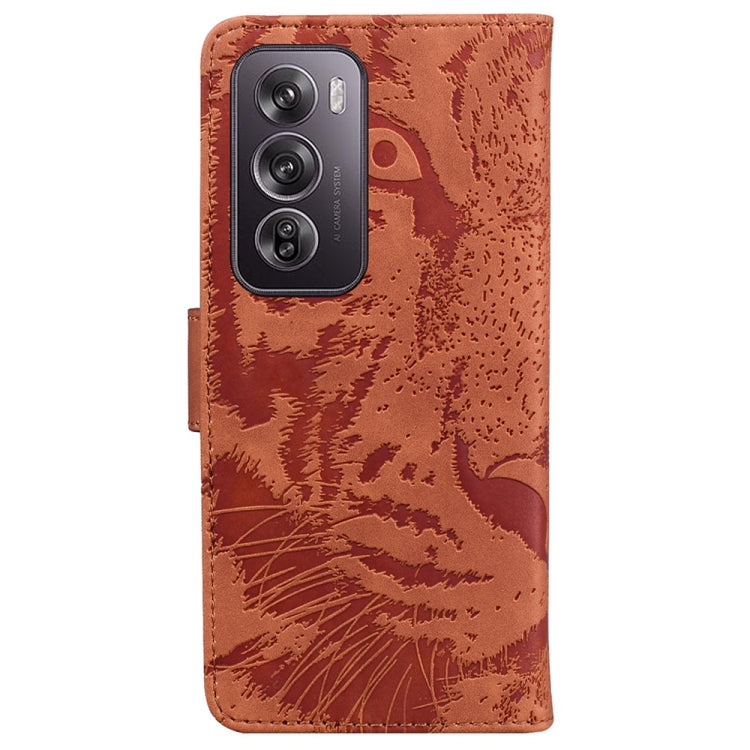 For OPPO Reno12 Pro 5G Global Tiger Embossing Pattern Flip Leather Phone Case