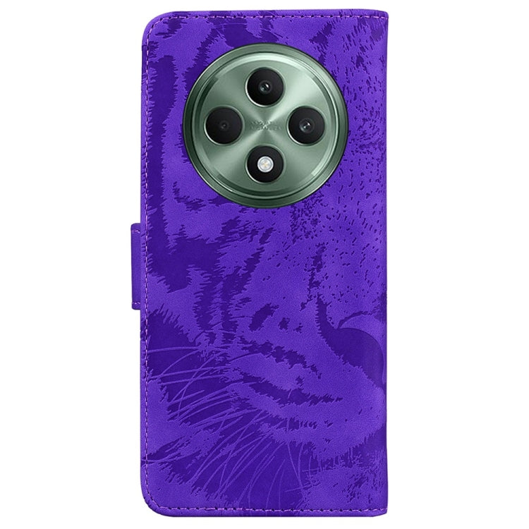 For OPPO Reno12 F 5G Tiger Embossing Pattern Flip Leather Phone Case