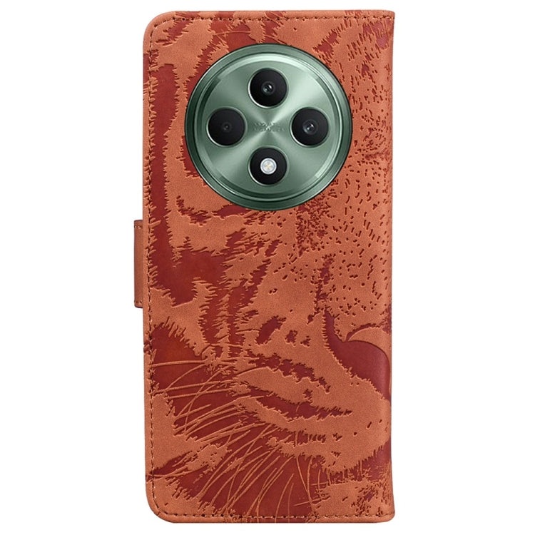 For OPPO Reno12 F 5G Tiger Embossing Pattern Flip Leather Phone Case