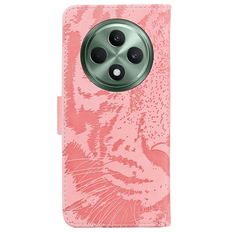 For OPPO Reno12 F 5G Tiger Embossing Pattern Flip Leather Phone Case