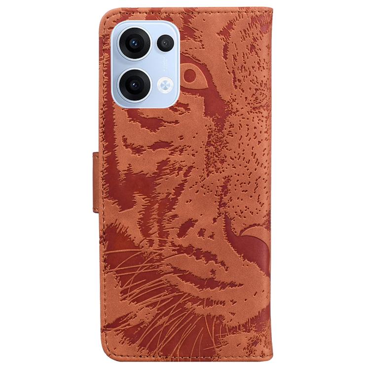 For OPPO Reno13 Global Tiger Embossing Pattern Flip Leather Phone Case