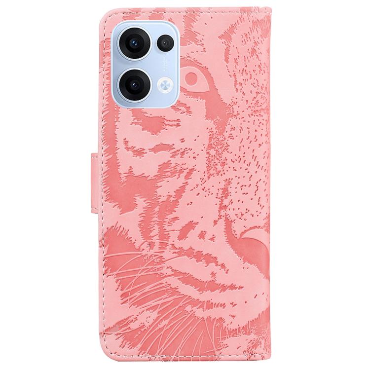 For OPPO Reno13 Global Tiger Embossing Pattern Flip Leather Phone Case