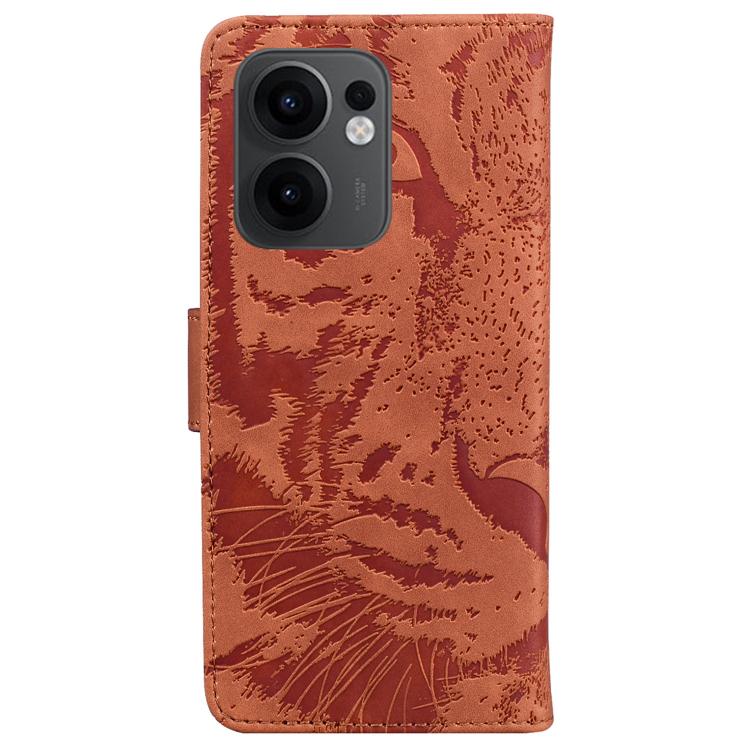 For OPPO Reno13 F 4G / 5G Tiger Embossing Pattern Flip Leather Phone Case