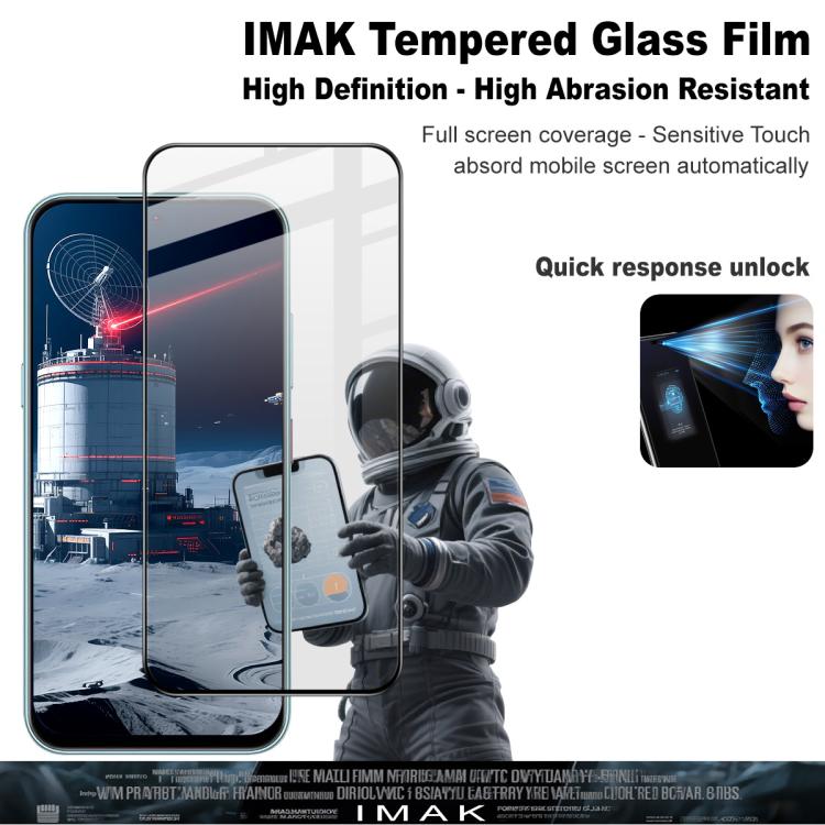 For ZTE nubia V80 Design imak 9H Surface Hardness Full Screen Tempered Glass Film Pro+ Series