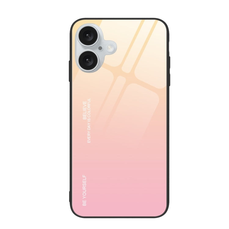 For iPhone 16 Plus Gradient Color Glass Phone Case