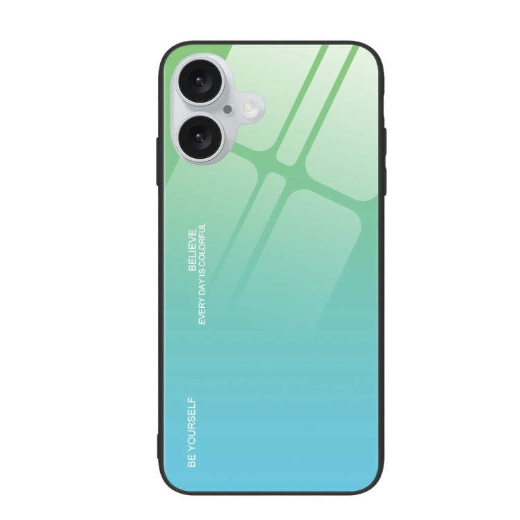 For iPhone 16 Plus Gradient Color Glass Phone Case