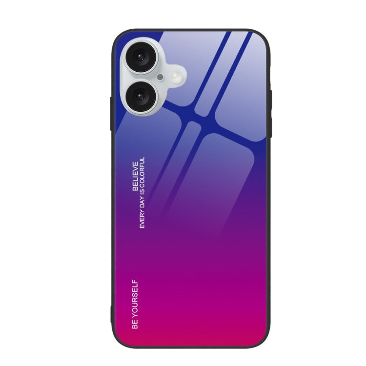 For iPhone 16 Gradient Color Glass Phone Case