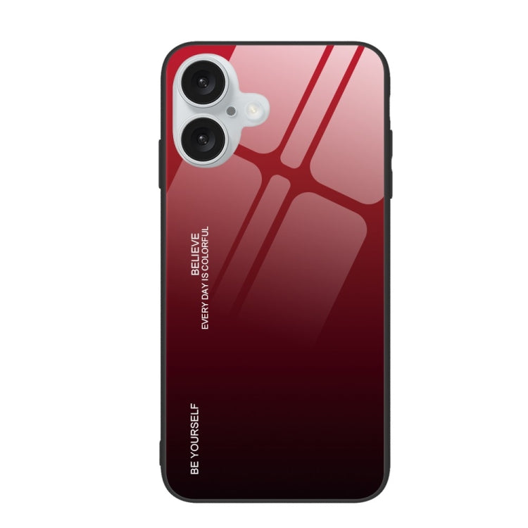 For iPhone 16 Gradient Color Glass Phone Case