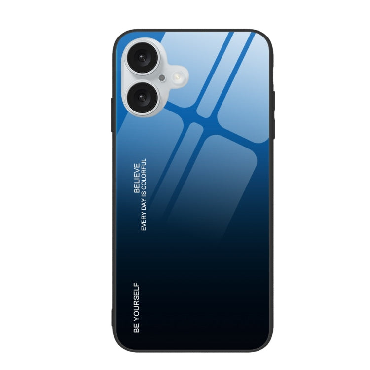 For iPhone 16 Gradient Color Glass Phone Case