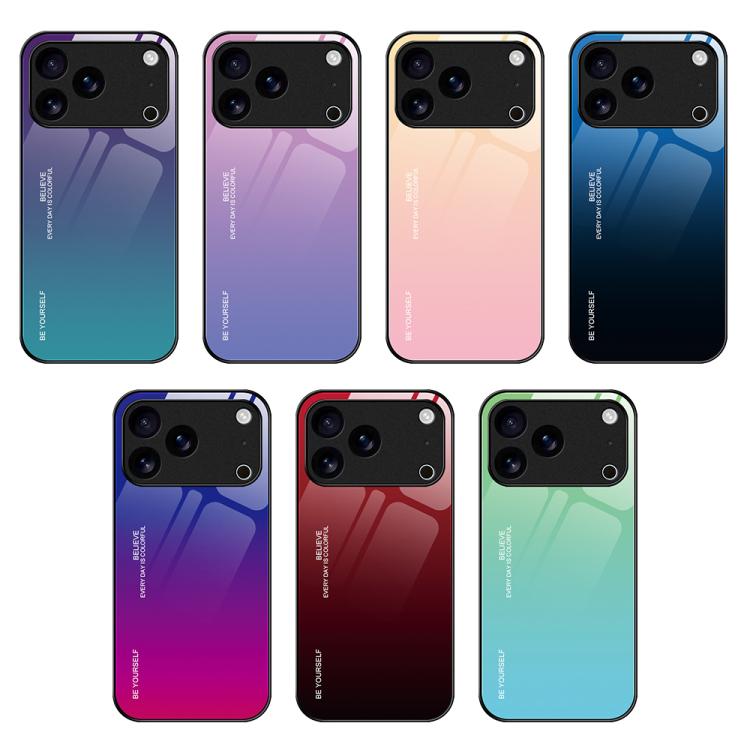 For iPhone 17 Pro Max Gradient Color Glass Phone Case