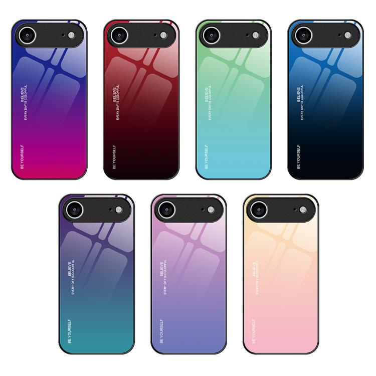 For iPhone Air Gradient Color Glass Phone Case