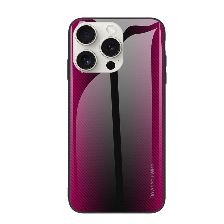 For iPhone 16 Pro Texture Gradient Glass TPU Phone Case