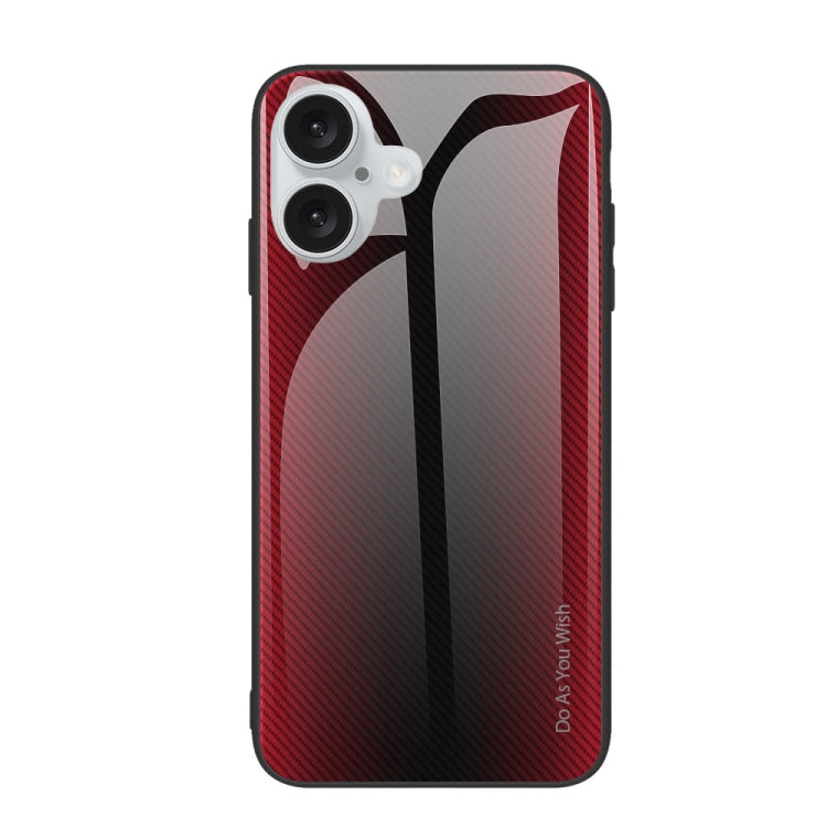For iPhone 16 Plus Texture Gradient Glass TPU Phone Case