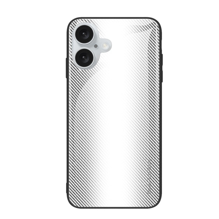 For iPhone 16 Plus Texture Gradient Glass TPU Phone Case