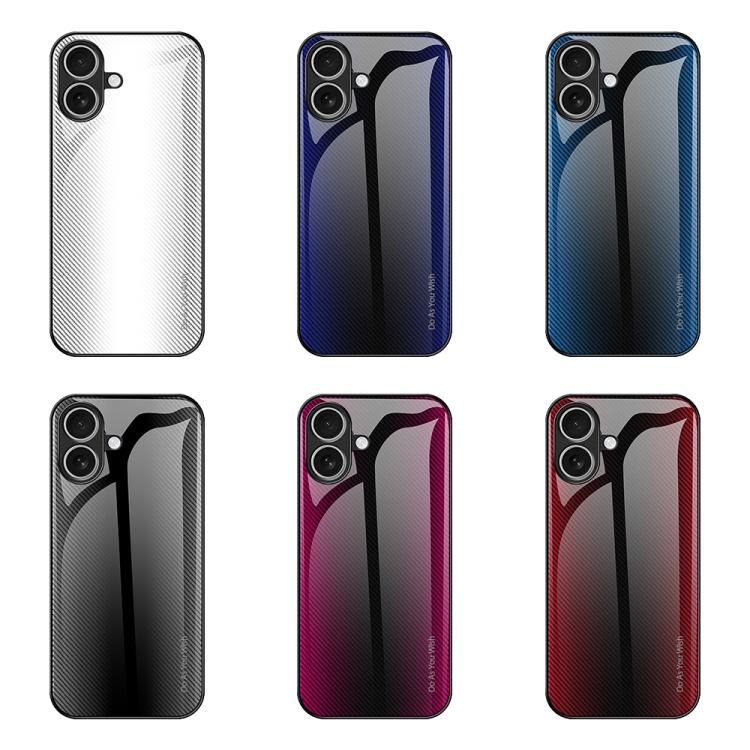 For iPhone 17 Texture Gradient Glass TPU Phone Case