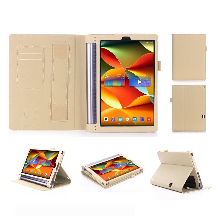 For Lenovo YOGA Tab3 Plus 10 TB-X703F / Pro 10 TB-X90F Frosted Litchi Texture PU Horizontal Flip Leather Case with Holder & Card Slots & Hand Strap