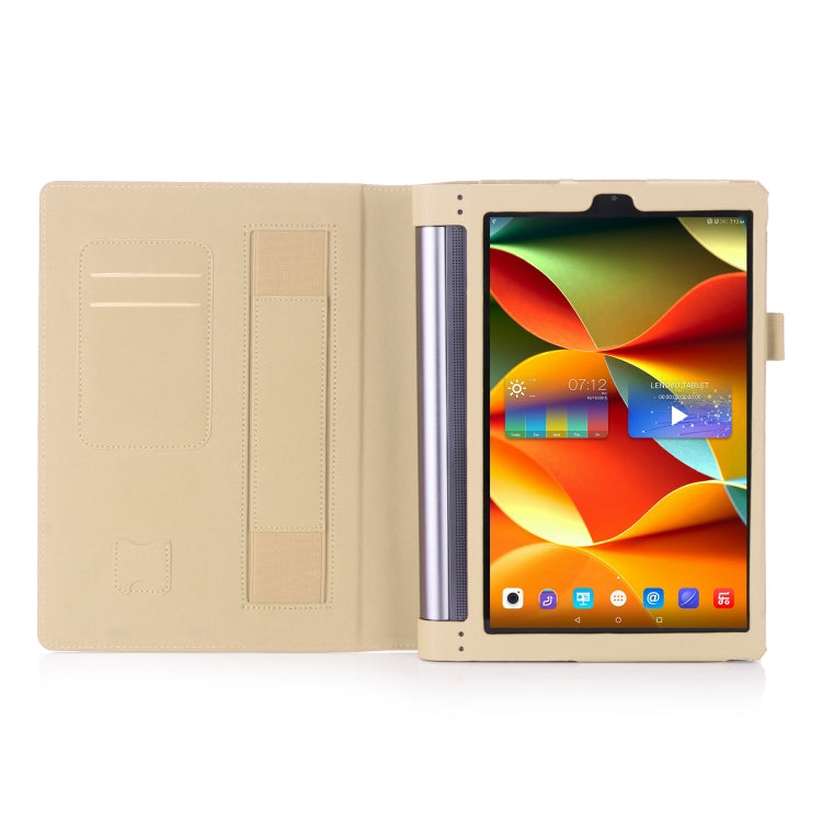 For Lenovo YOGA Tab3 Plus 10 TB-X703F / Pro 10 TB-X90F Frosted Litchi Texture PU Horizontal Flip Leather Case with Holder & Card Slots & Hand Strap
