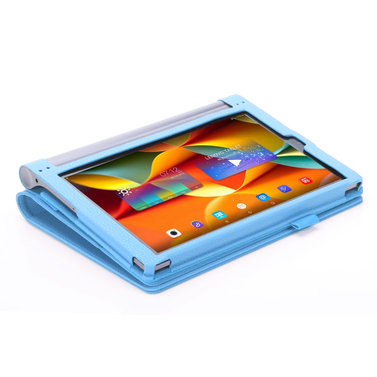 For Lenovo YOGA Tab3 Plus 10 TB-X703F / Pro 10 TB-X90F Frosted Litchi Texture PU Horizontal Flip Leather Case with Holder & Card Slots & Hand Strap