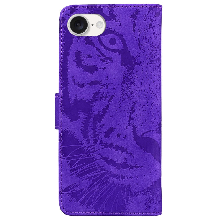 For iPhone 17e / 16e Tiger Embossing Pattern Leather Phone Case