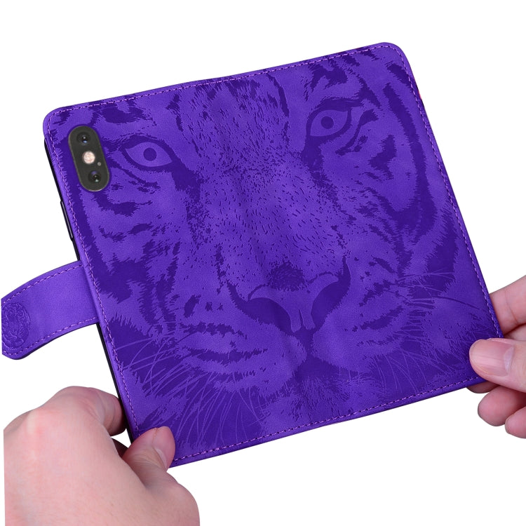 For iPhone 17e / 16e Tiger Embossing Pattern Leather Phone Case