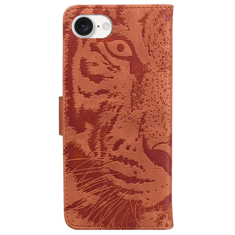 For iPhone 17e / 16e Tiger Embossing Pattern Leather Phone Case
