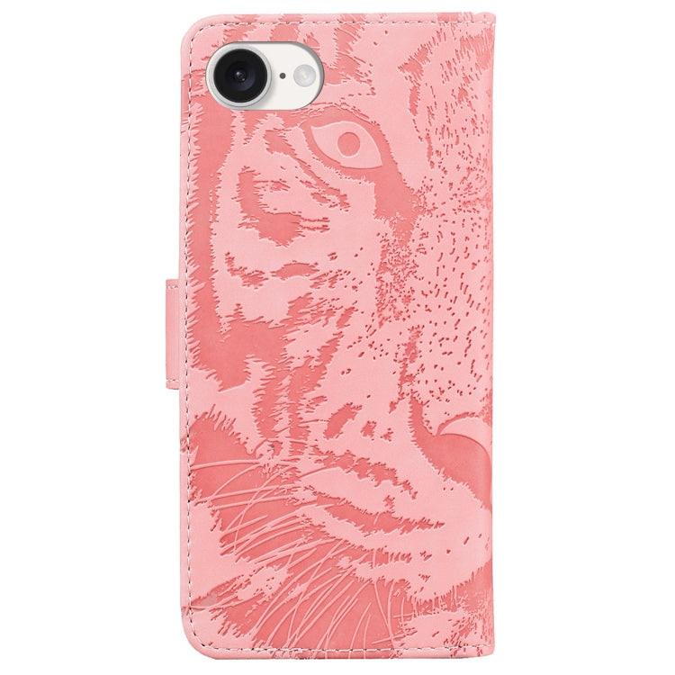 For iPhone 17e / 16e Tiger Embossing Pattern Leather Phone Case