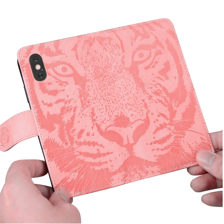 For iPhone 17e / 16e Tiger Embossing Pattern Leather Phone Case