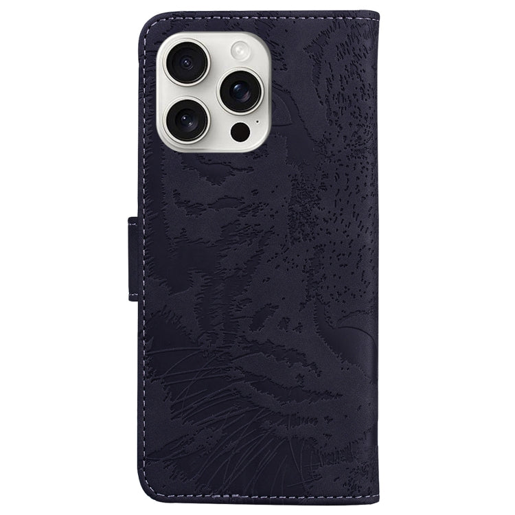 For iPhone 16 Pro Tiger Embossing Pattern Leather Phone Case