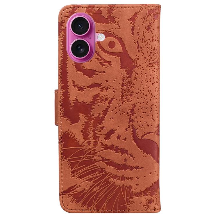 For iPhone 17 Tiger Embossing Pattern Leather Phone Case