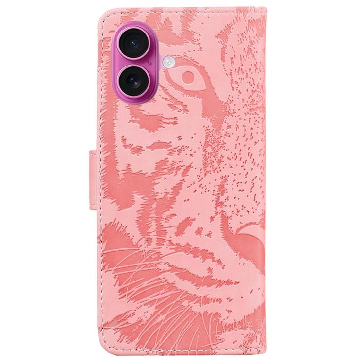For iPhone 17 Tiger Embossing Pattern Leather Phone Case