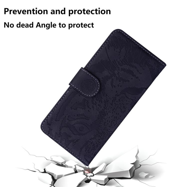 For iPhone 17 Pro Tiger Embossing Pattern Leather Phone Case