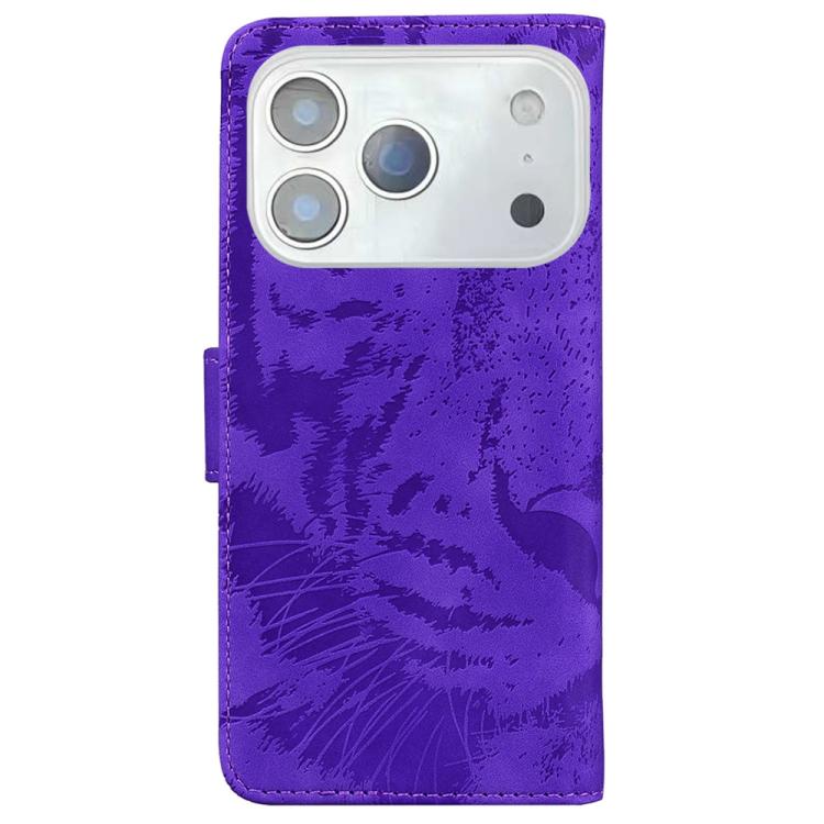 For iPhone 17 Pro Tiger Embossing Pattern Leather Phone Case