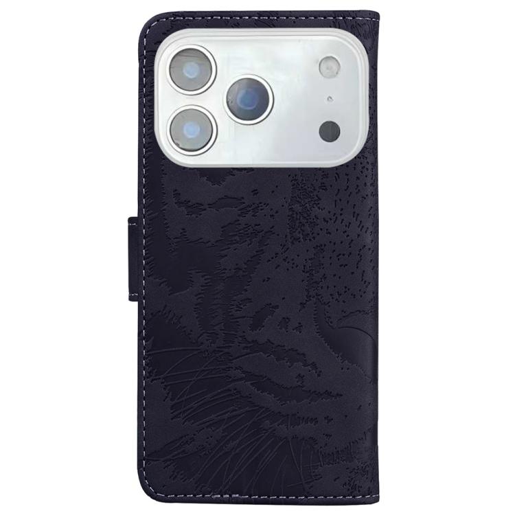 For iPhone 17 Pro Max Tiger Embossing Pattern Leather Phone Case