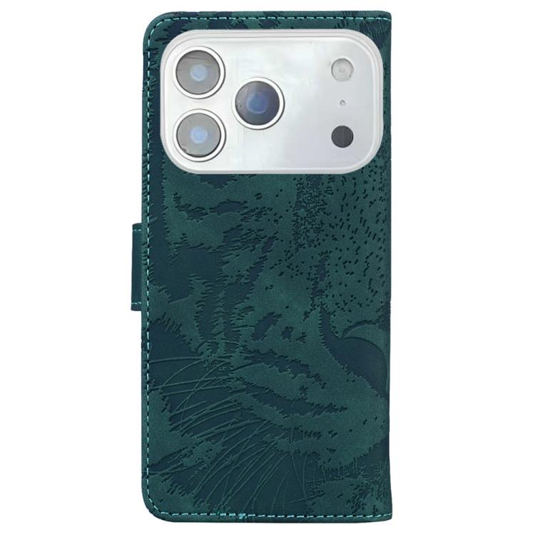 For iPhone 17 Pro Max Tiger Embossing Pattern Leather Phone Case