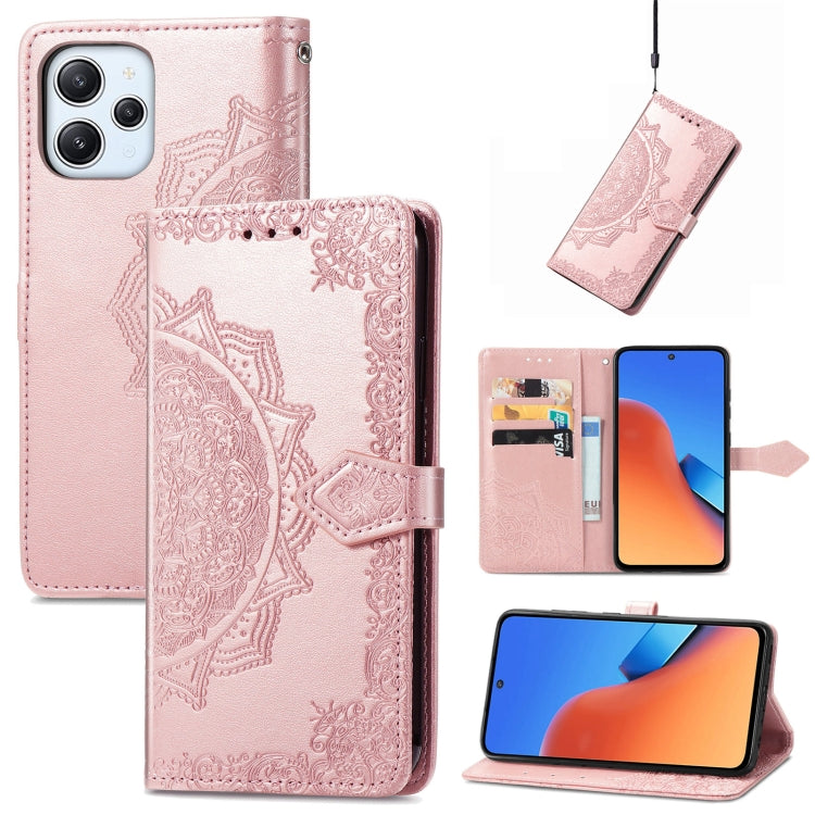 For Xiaomi Redmi 12 Mandala Flower Embossed Leather Phone Case