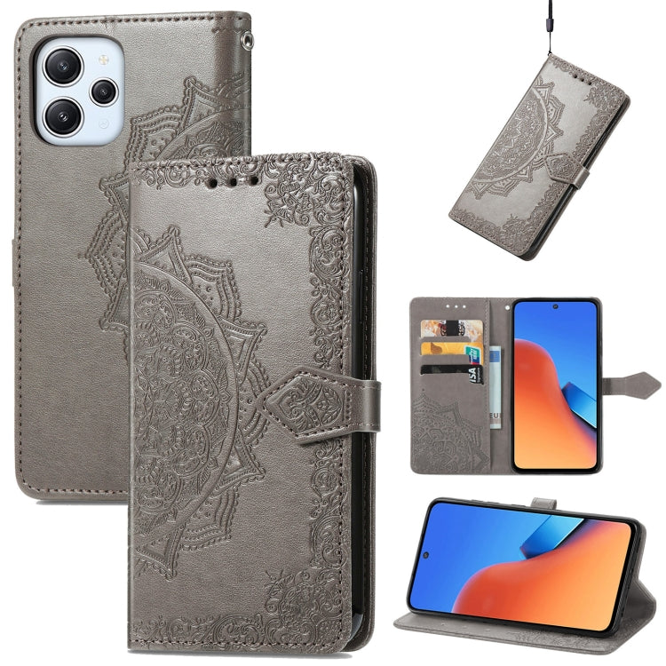 For Xiaomi Redmi 12 Mandala Flower Embossed Leather Phone Case