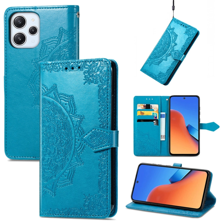 For Xiaomi Redmi 12 Mandala Flower Embossed Leather Phone Case